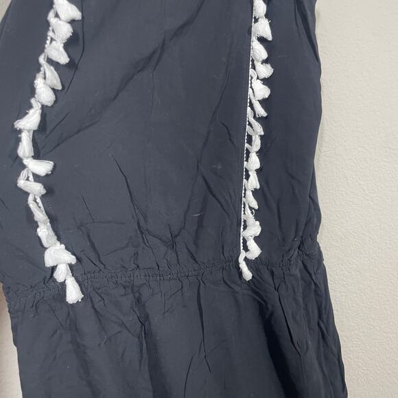 Sofia by Vix Medium Jodie Sheath Dress Swim Cover Up Black Pom Spaghetti Straps - Picture 5 of 9